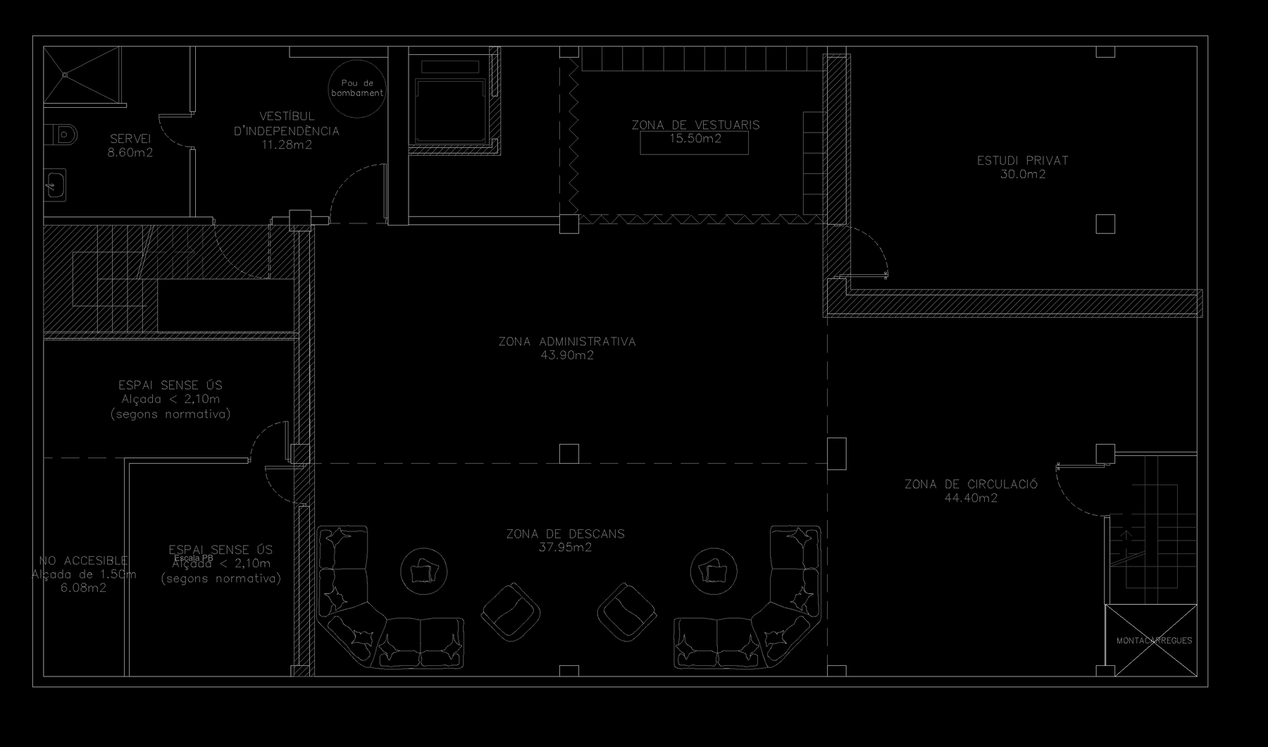 Plànol d'obra de la Planta −1 de LAB33